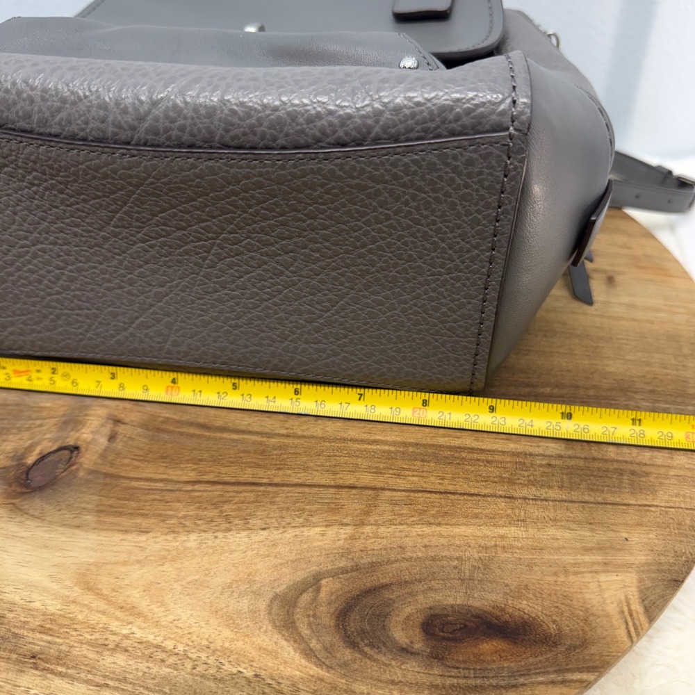 Coach Faye Convertible Backpack Gray Leather Turnlock 3 Way Bag Buffalo Embossed - Picture 15 of 16